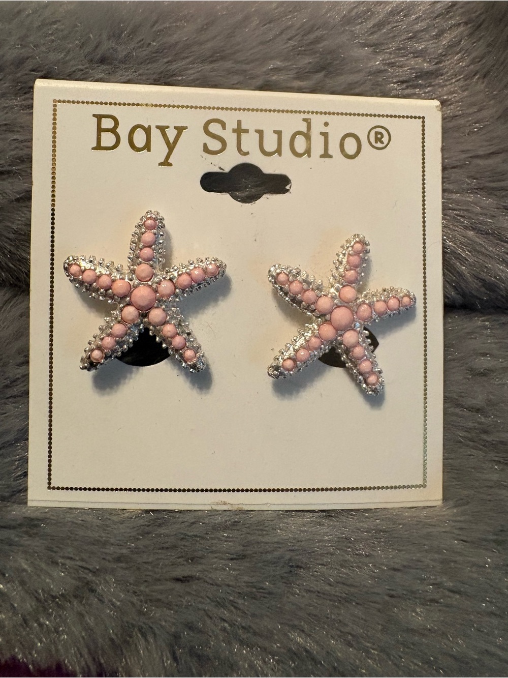 Bay Studio Pink Starfish clip on Earrings
